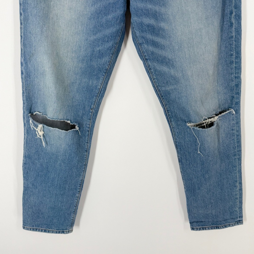 LOFT High Waist Boyfriend Jeans Light Wash Distressed Ripped Denim Womens 28 6 - Picture 3 of 11